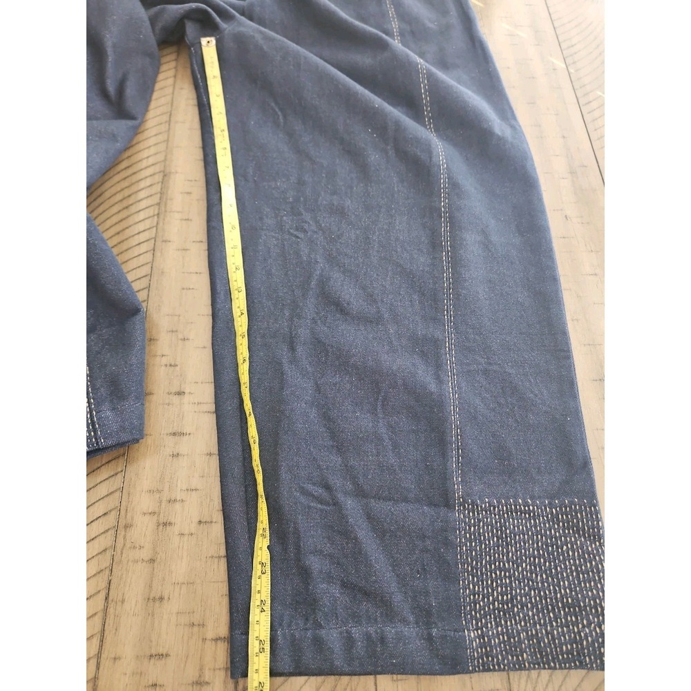 Marketplace Of India 2W Blue Vest Top Pant Set Embroidered Lagenlook Minimalist - Picture 15 of 16